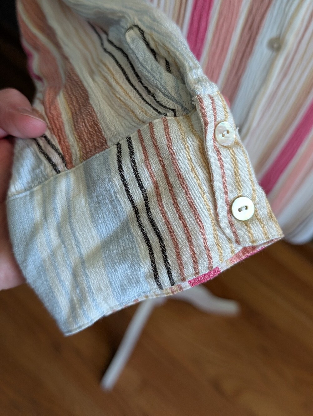 Coastal Granddaughter Popsicle Striped Rainbow Oversized Button Down Shirt XS/S - Picture 4 of 7